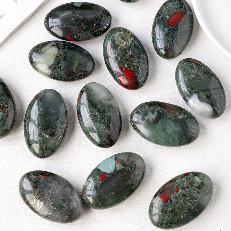 Red Blood Stone Palm Stone - Emotional Balance, Confidence Boost 