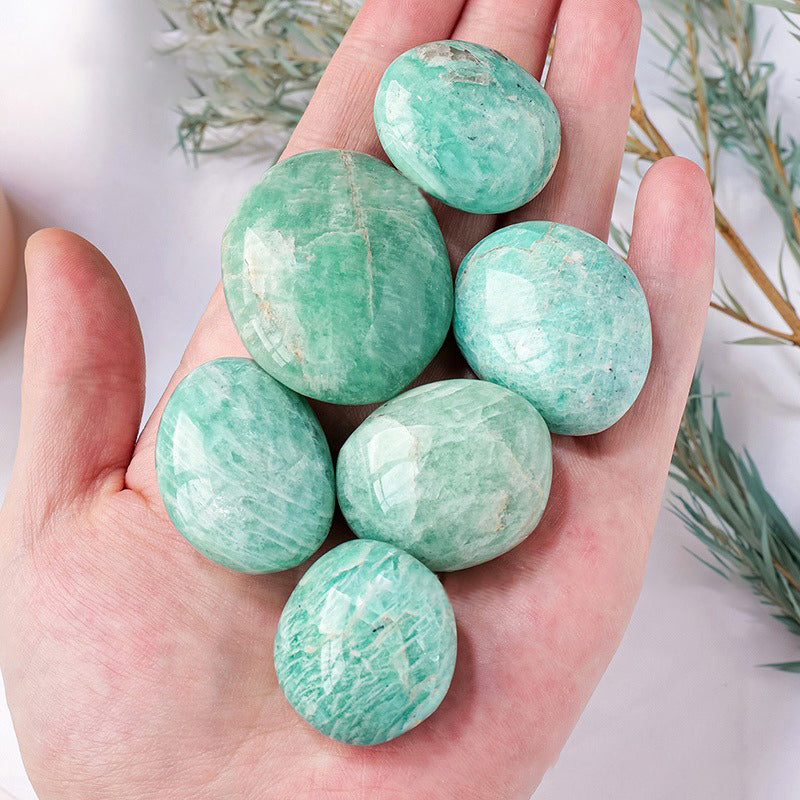 Amazonite crystal Palm Stone - Empowerment for Mind, Body & Soul