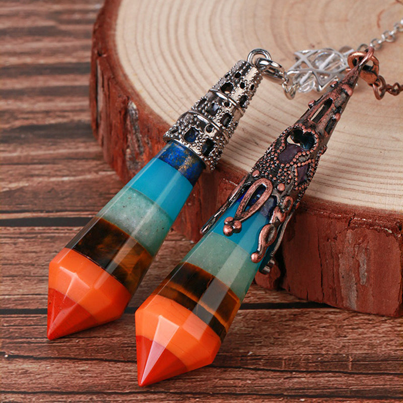 even Color Crystal Ribbon Natural Crystal Pendulum - Revealing the Colorful Mysteries of Witch Magic