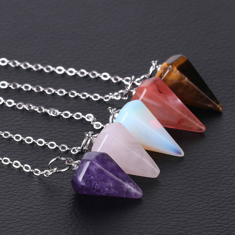 Mysterious magic blessing: natural crystal pendulum, exclusive accessory for witches