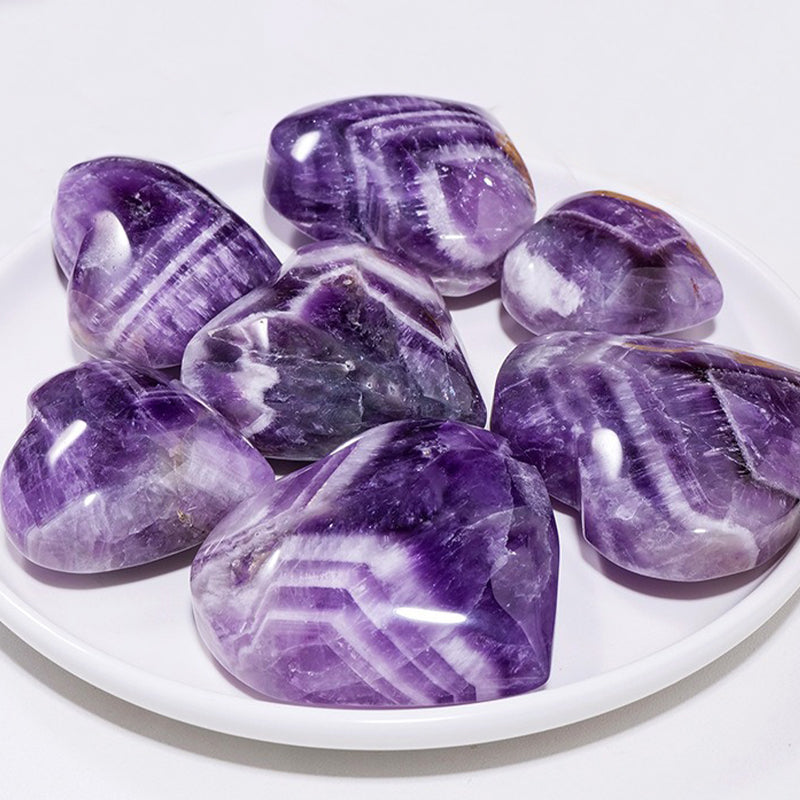 Amethyst Love Palm Stone - Emotional Stability, Spiritual Wisdom & Sleep Enhancement