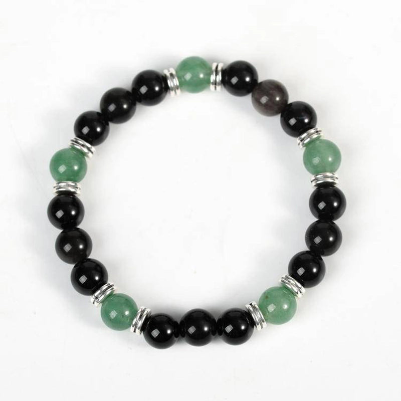 Obsidian Protection Bracelet with Healing Gemstones & Silver | Roline Crystal