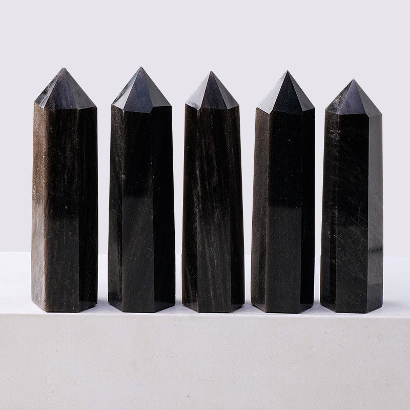 Golden Sheen Obsidian Tower - Stress Relief, Self-Confidence and Spiritual Protection