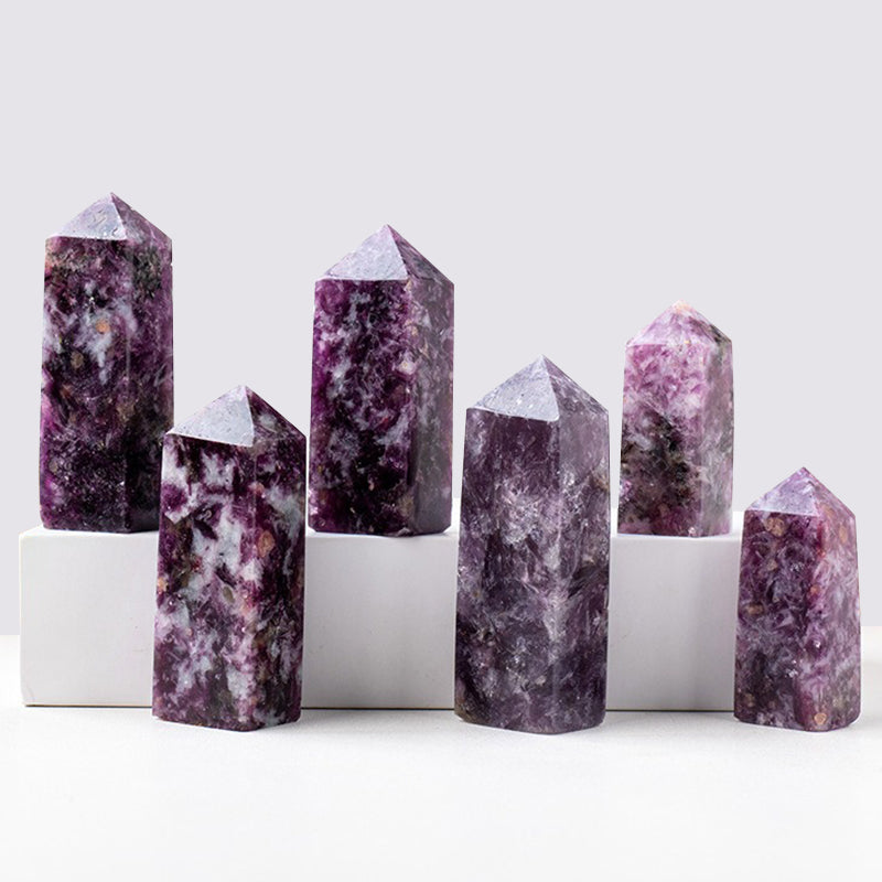 Purple Lepidolite Tower - Energy Purification, Spiritual Enlightenment, Emotional Healing