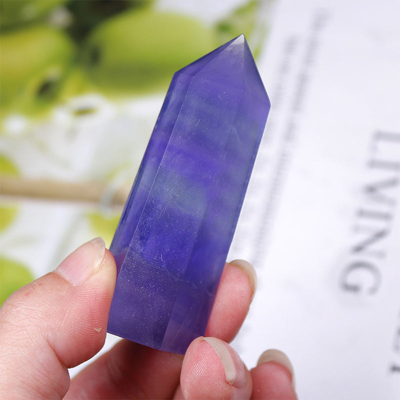 Blue Purple Fluorite Tower - Mind & Body Balance，‌Improve mental strength‌