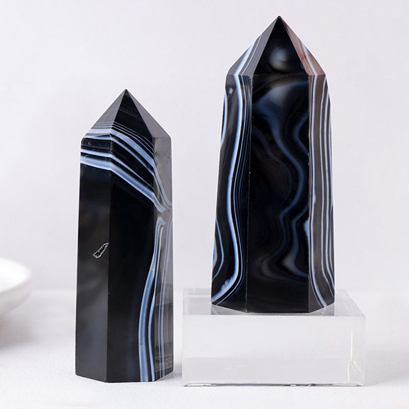 Black Sardonyx Tower - Connect Wisdom, Balance Emotions