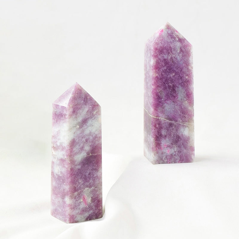 Plum Tourmaline Tower - Enhance Logical Thinking, Inspire Creativity, Improve Relationships