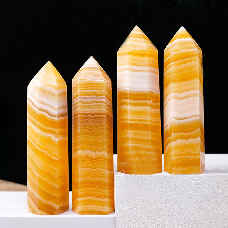 Yellow Calcite Tower - Enhance Environmental & Personal Energy