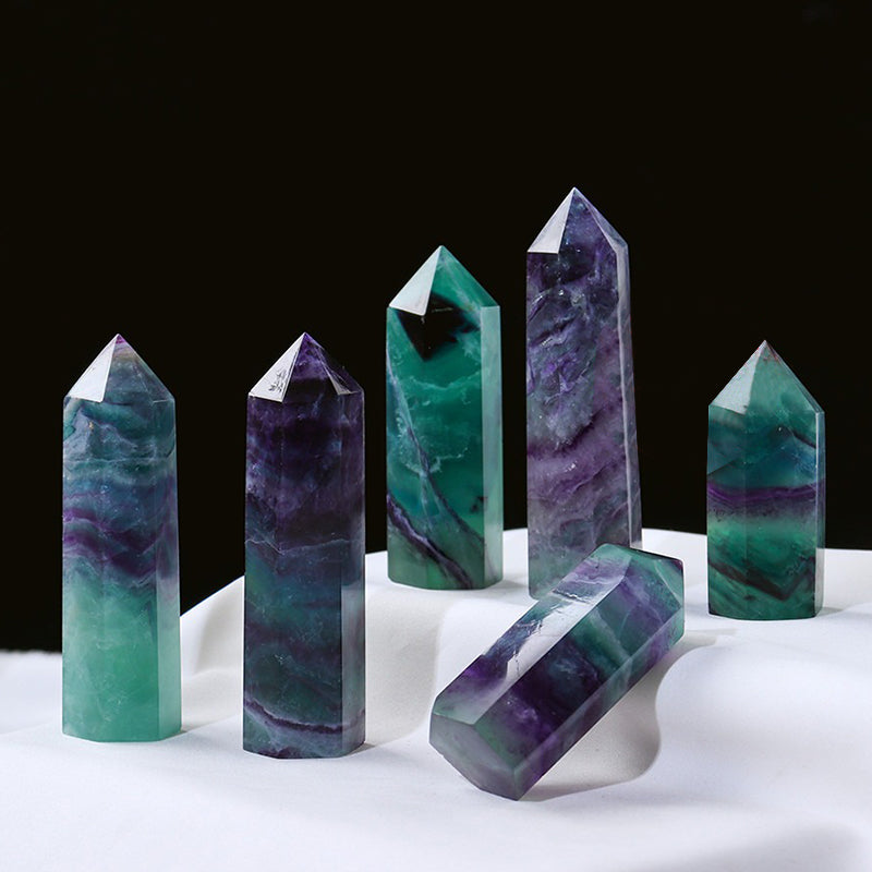 Green Purple Fluorite Tower - Spiritual Growth, Emotional Stability, Strengthen Relationships