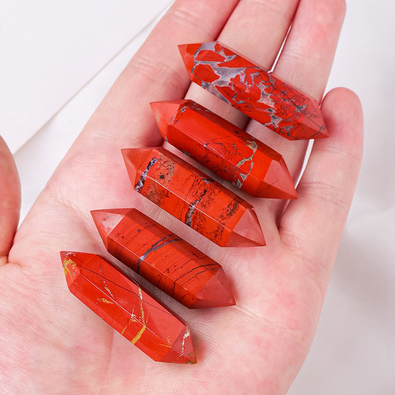 Red Jasper Double Terminated - Enhance Energy, Boost Immunity, Relax Mood, Improve Wisdom