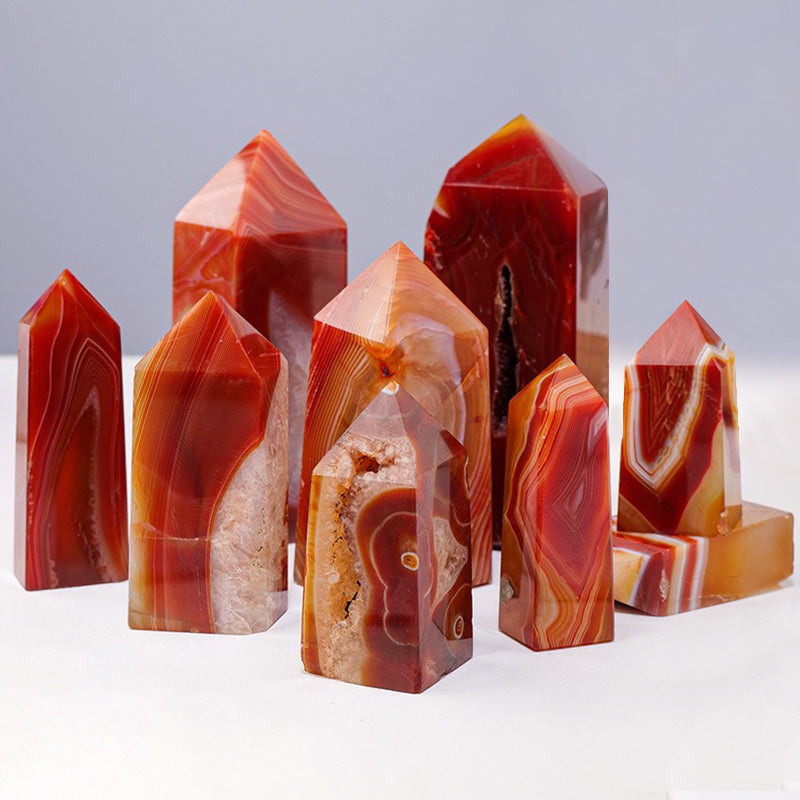 Red Agate Tower - Enhance Spirituality, Balance Mind & Body, Keep Inner Peace