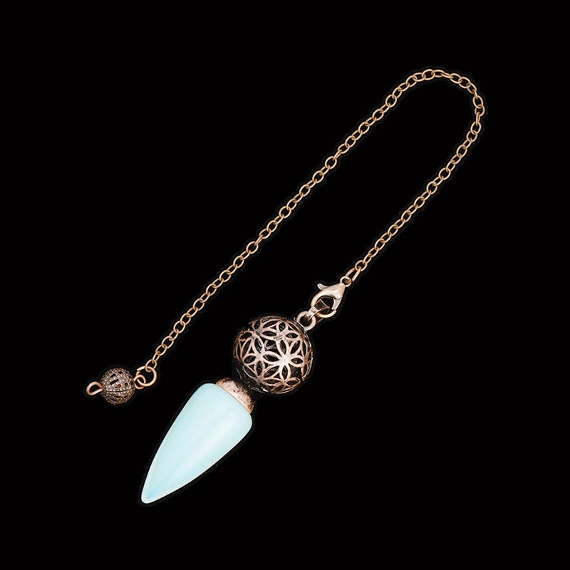 Natural crystal pendulum - bullet-shaped design, hollow circle, special for witch magic