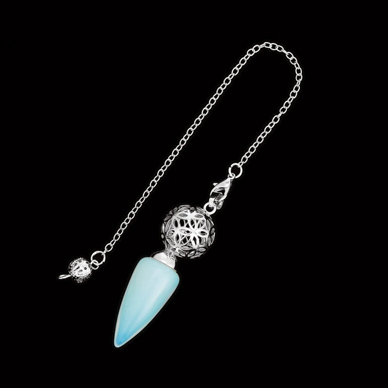 Natural crystal pendulum - bullet-shaped design, hollow circle, special for witch magic