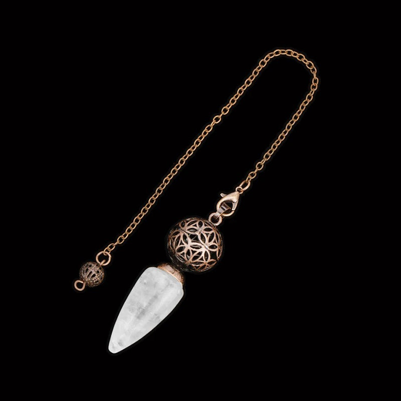 Natural crystal pendulum - bullet-shaped design, hollow circle, special for witch magic