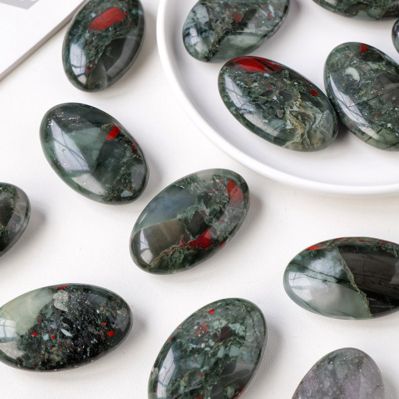 Red Blood Stone Palm Stone - Emotional Balance, Confidence Boost 