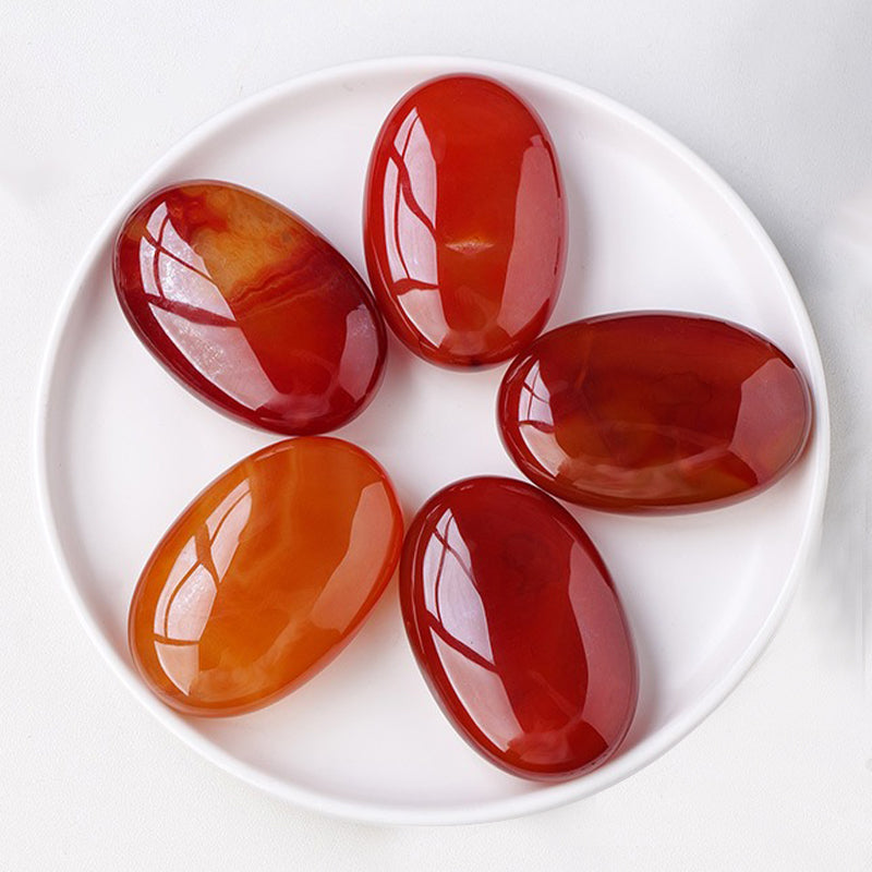 Red Agate Palm Stone - Protection, Courage, Balance & Aesthetics