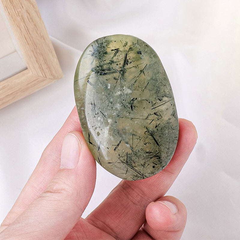 Prehnite Palm Stone - Unleash Emotional Balance & Spiritual Radiance