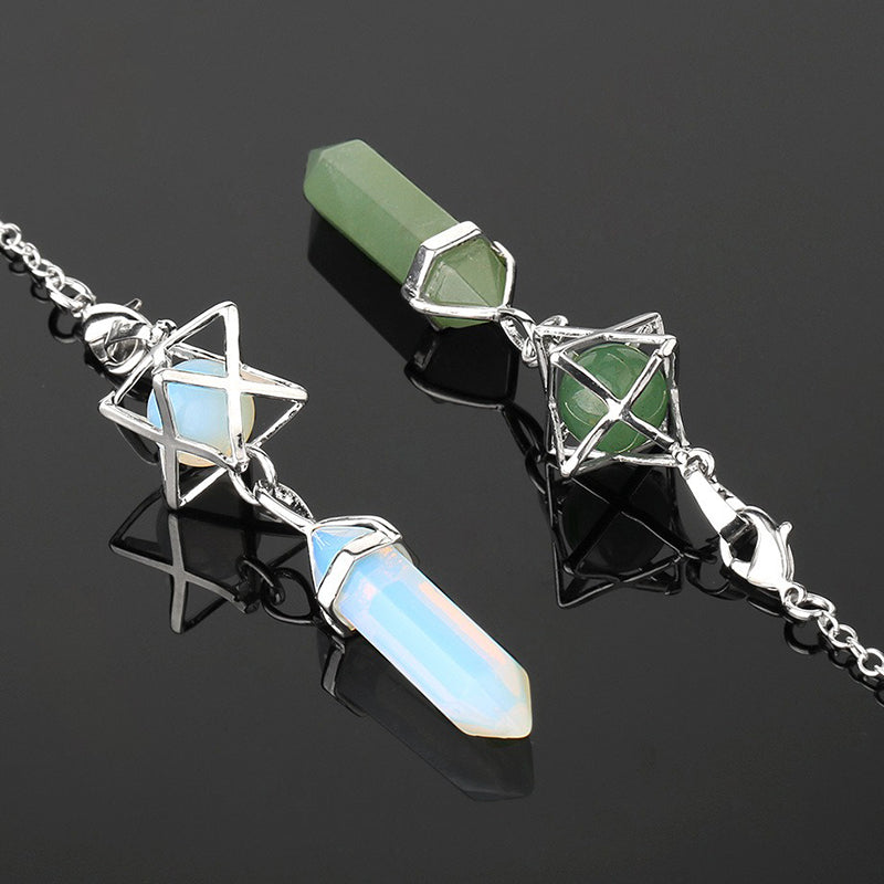 A must-have for mysterious witches: Natural crystal hexagram pendulum