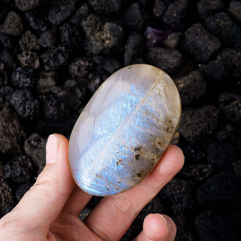 Moonstone Palm Stone - Emotional Balance, Spiritual Awakening & Protective Shield