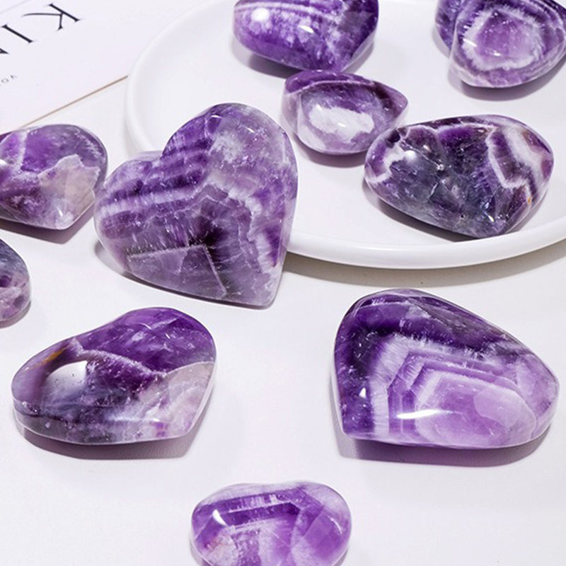 Amethyst Love Palm Stone - Emotional Stability, Spiritual Wisdom & Sleep Enhancement