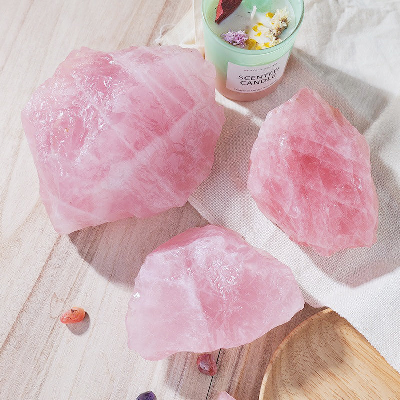 Rose Quartz Rough Stone Pink Crystal-Boost Love Luck & Confidence