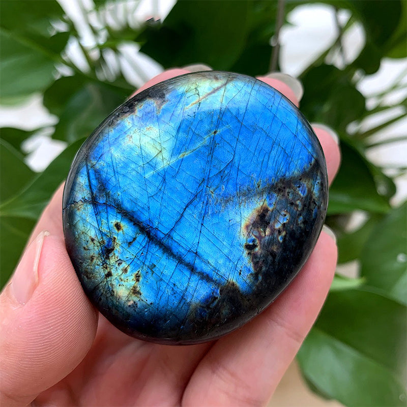 Blue Labradorite Palm Stone - Emotional Balance, Intuition Boost, Spiritual Awakening