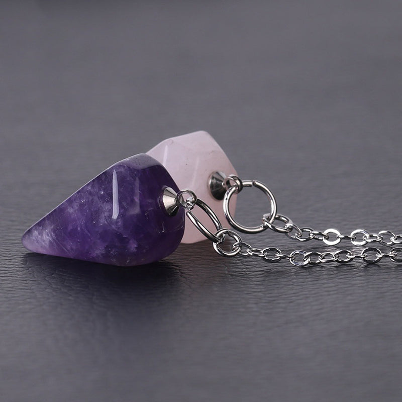 Mysterious magic blessing: natural crystal pendulum, exclusive accessory for witches