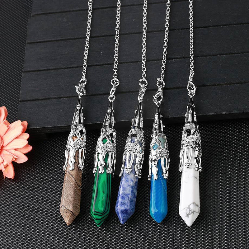 Crystal Cut Edge Natural Crystal Pendulum - The perfect companion to your witch's magic