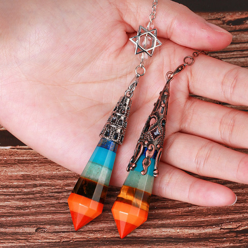 even Color Crystal Ribbon Natural Crystal Pendulum - Revealing the Colorful Mysteries of Witch Magic