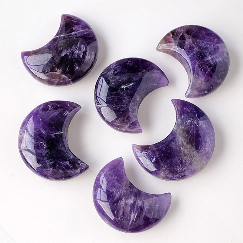 Fantasy Amethyst Moon Palm Stone - Emotional Stability, Spiritual Enhancement