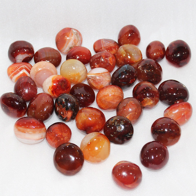 Red Agate Round Palm Stone - Protection, Courage, Balance & Aesthetics