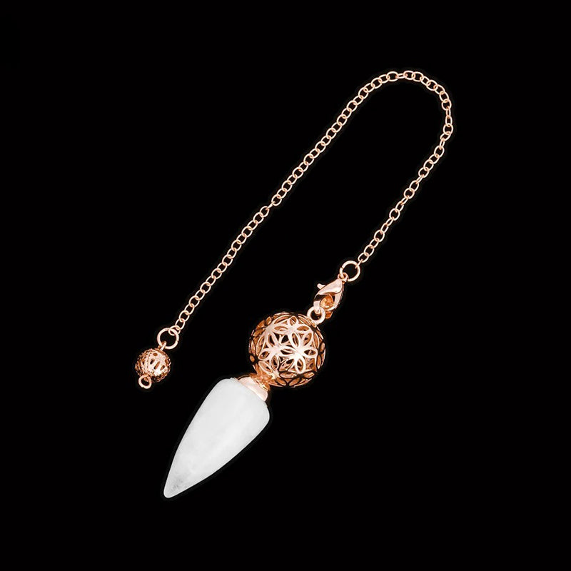 Natural crystal pendulum - bullet-shaped design, hollow circle, special for witch magic