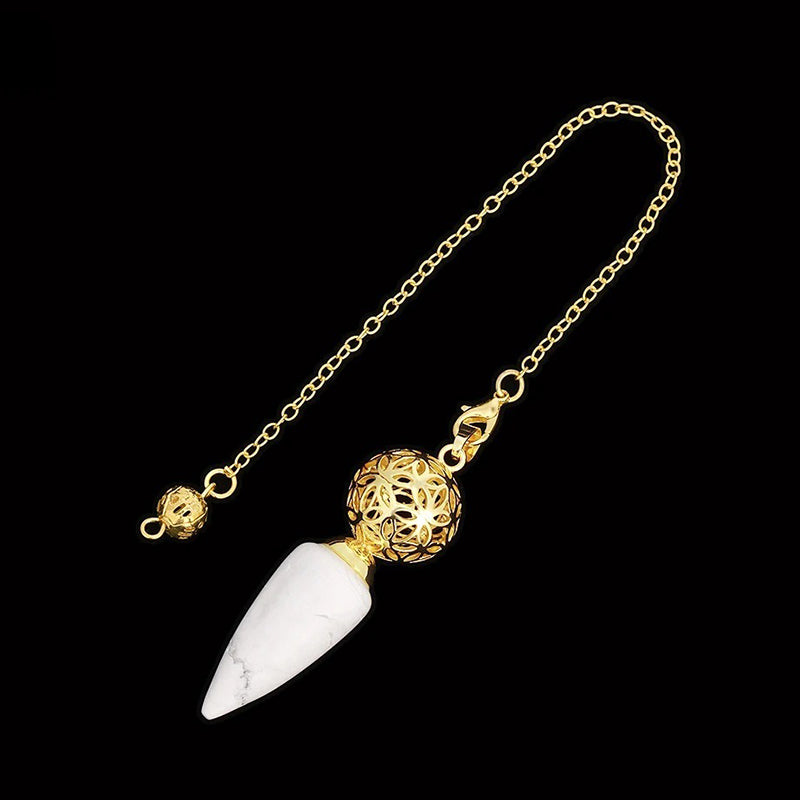 Natural crystal pendulum - bullet-shaped design, hollow circle, special for witch magic