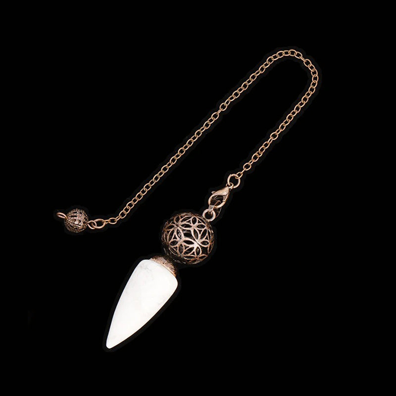 Natural crystal pendulum - bullet-shaped design, hollow circle, special for witch magic