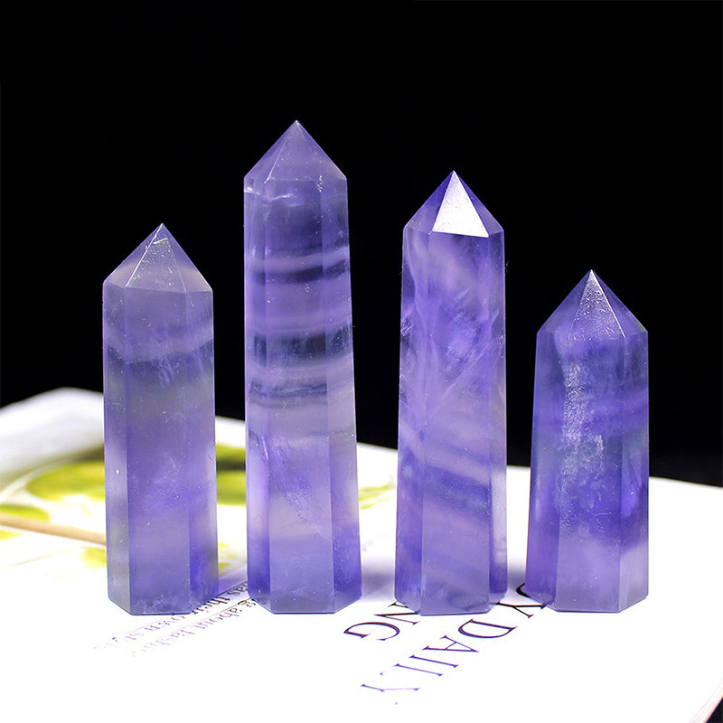 Blue Purple Fluorite Tower - Mind & Body Balance，‌Improve mental strength‌