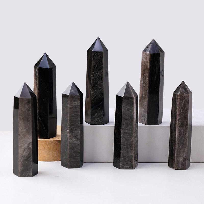 Golden Sheen Obsidian Tower - Stress Relief, Self-Confidence and Spiritual Protection