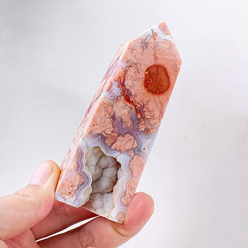 Pink Agate Tower - Exorcise Evil Spirits and Enhance Your Charm