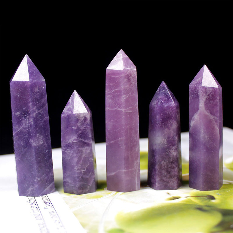 Purple Lepidolite Tower - Spiritual Growth, Emotional Healing & Negative Energy Purification