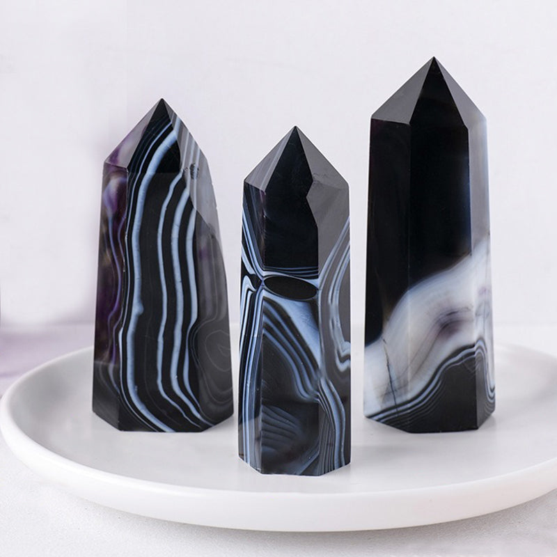 Black Sardonyx Tower - Connect Wisdom, Balance Emotions