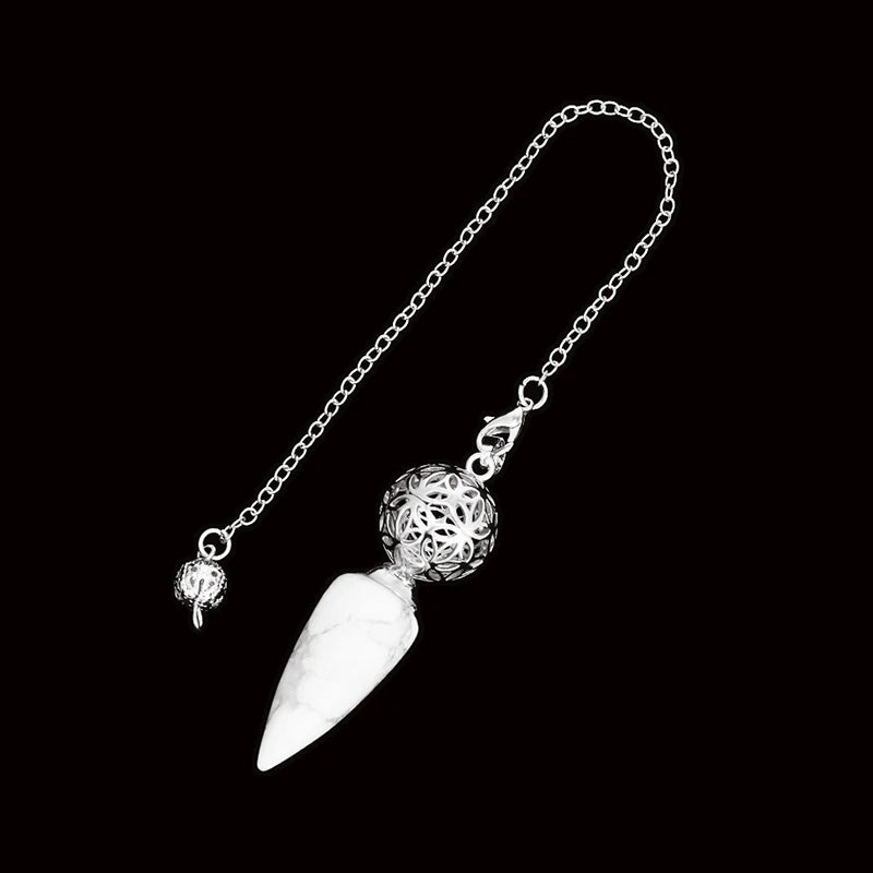 Natural crystal pendulum - bullet-shaped design, hollow circle, special for witch magic