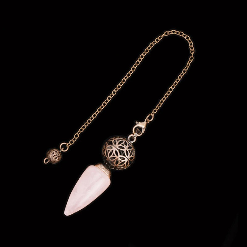 Natural crystal pendulum - bullet-shaped design, hollow circle, special for witch magic