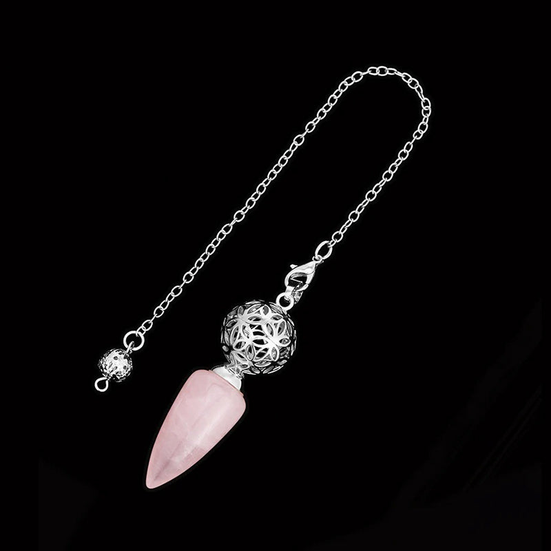 Natural crystal pendulum - bullet-shaped design, hollow circle, special for witch magic