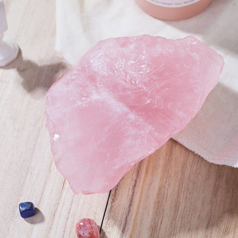 Rose Quartz Rough Stone Pink Crystal-Boost Love Luck & Confidence