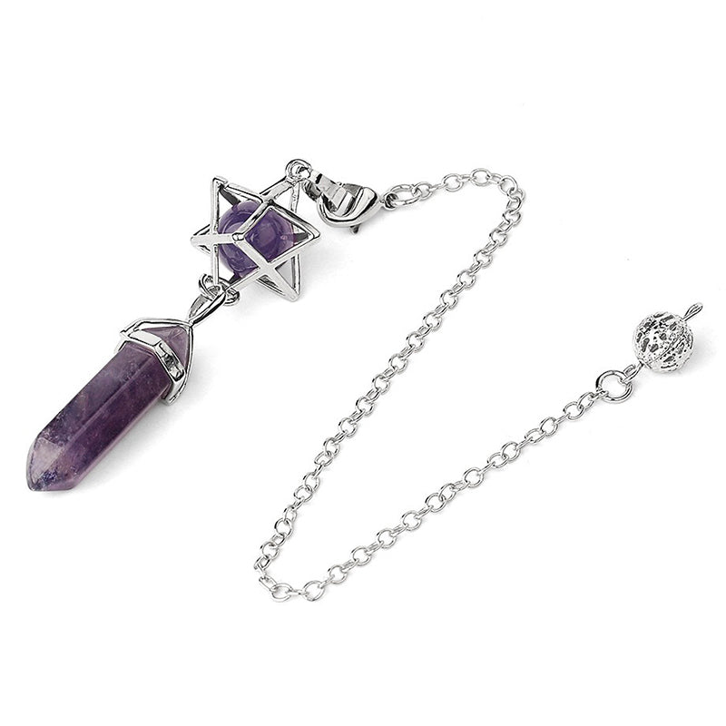 A must-have for mysterious witches: Natural crystal hexagram pendulum