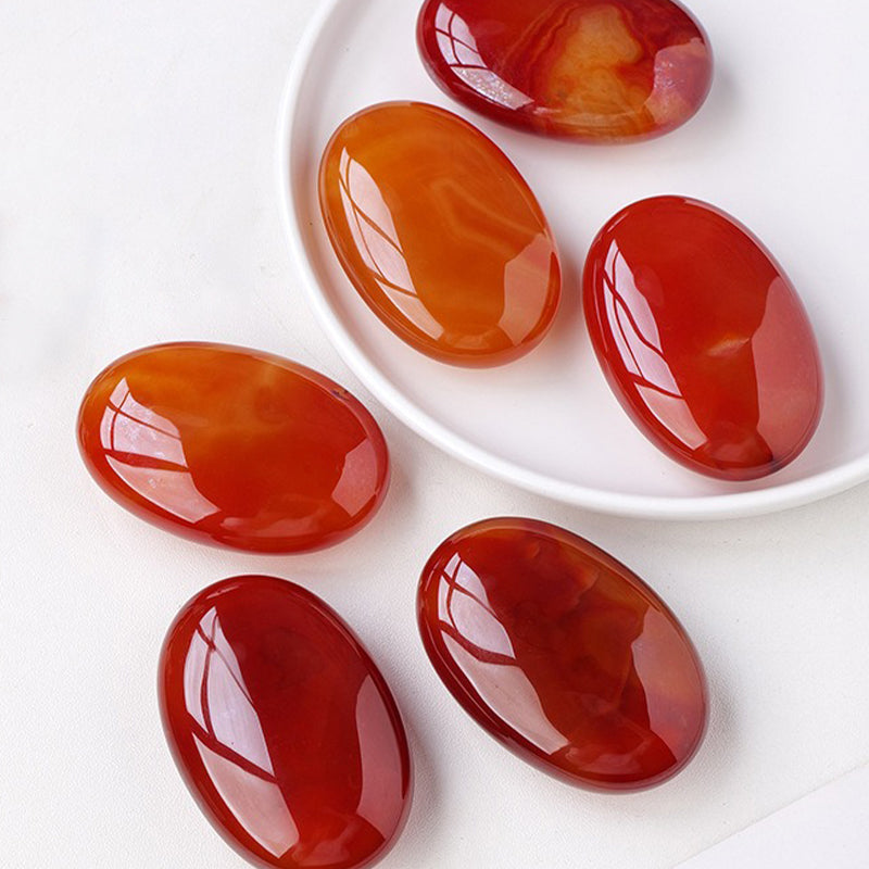 Red Agate Palm Stone - Protection, Courage, Balance & Aesthetics