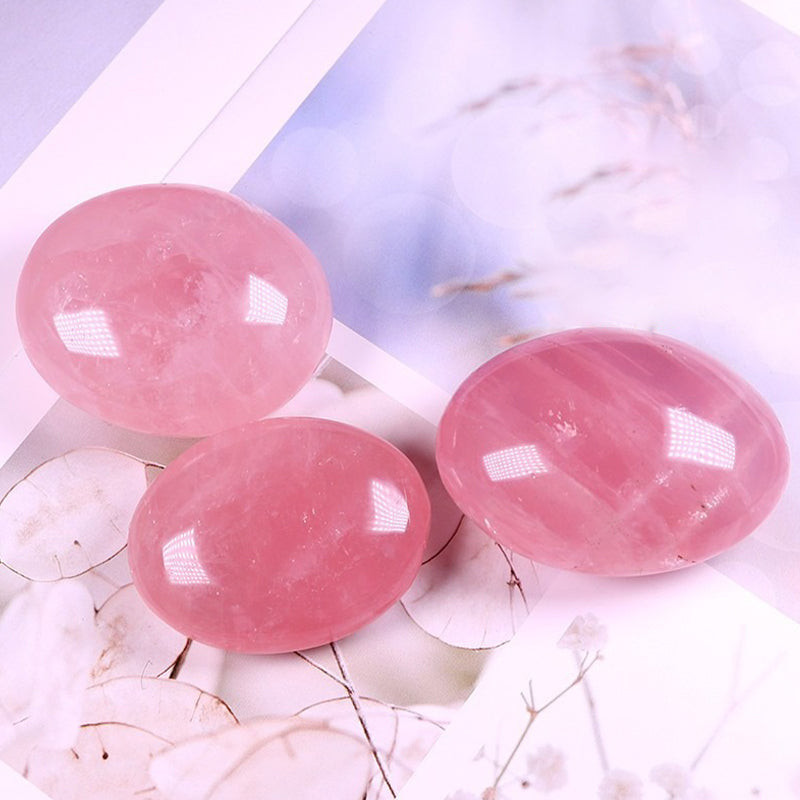 Madagascar Rose Quartz Palm Stone - Love, Self-Charm & Spiritual Healing