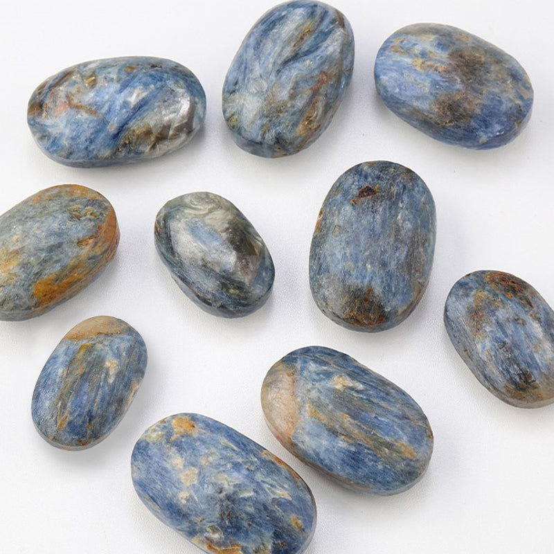 Blue Kyanite Palm Stone - Emotional Balance, Spiritual Awakening & Communication