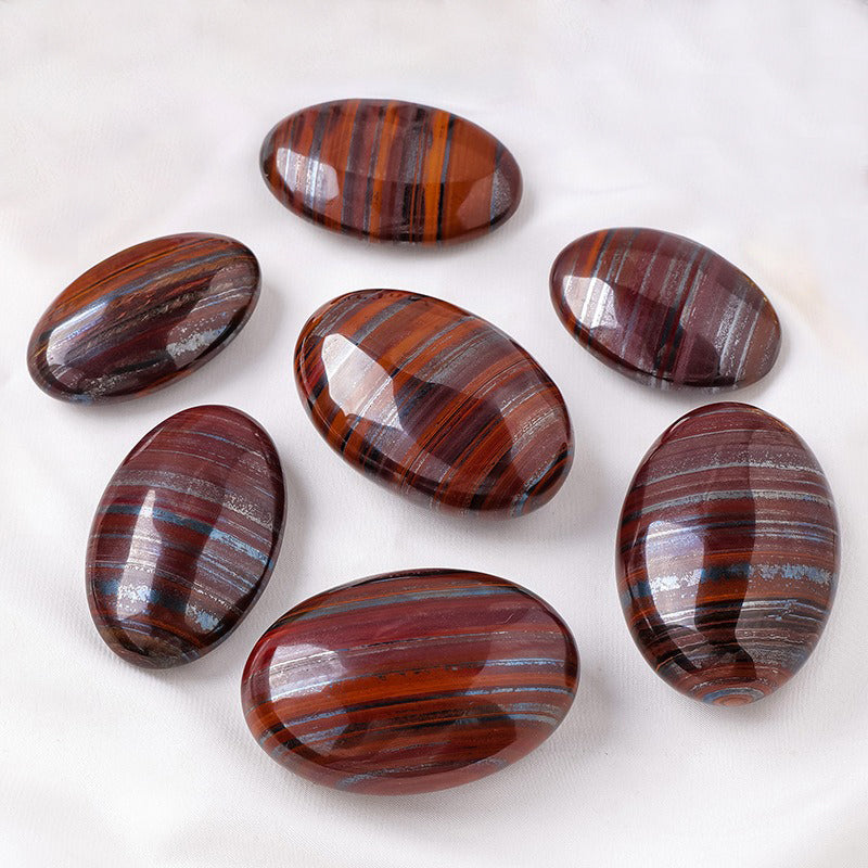 Red Iron Tiger Eye Palm Stone - Ignite Courage, Balance Emotions & Unleash Creativity