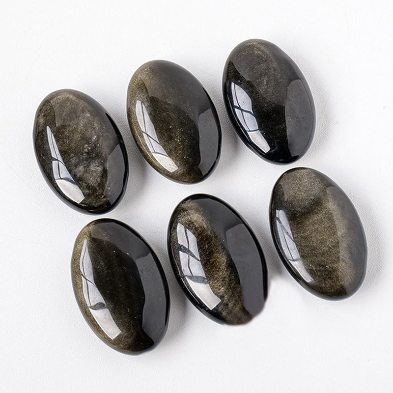 Golden Obsidian Palm Stone - Emotional Balance, Spiritual Awakening & Protection