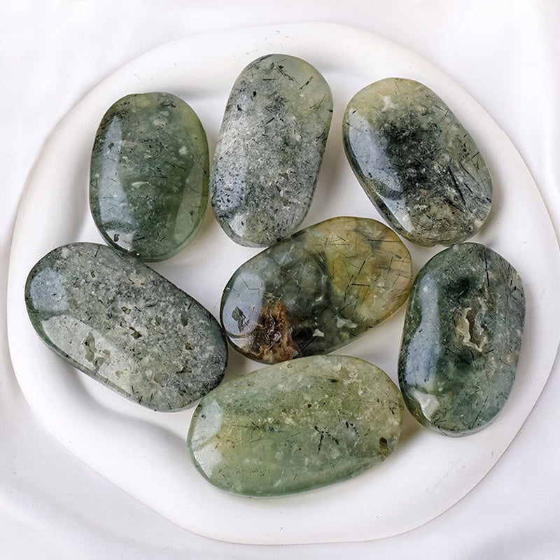 Prehnite Palm Stone - Unleash Emotional Balance & Spiritual Radiance